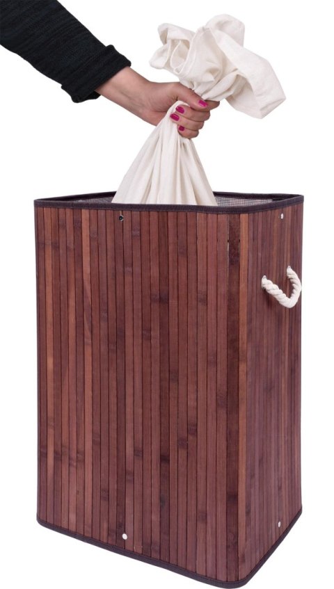 Kosz na pranie bambusowy z pokrywą SOREN 80L wenge Kosz na pranie bambusowy z pokrywą SOREN 80L wenge