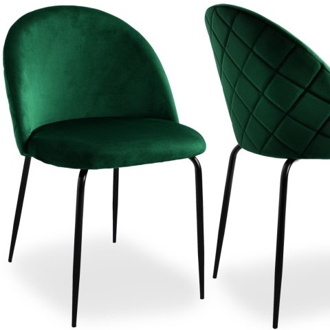 Krzesło welurowe Fargo Velvet ciemnozielone Krzesło welurowe Fargo Velvet ciemnozielone