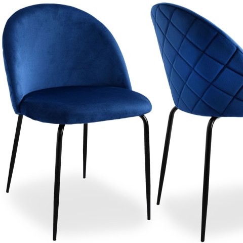 Krzesło welurowe Fargo Velvet granatowe Krzesło welurowe Fargo Velvet granatowe
