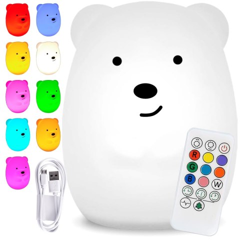 Silikonowa lampka nocna Misiek led rgb Silikonowa lampka nocna Misiek led rgb