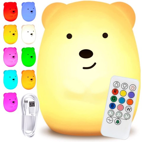 Silikonowa lampka nocna Misiek led rgb Silikonowa lampka nocna Misiek led rgb