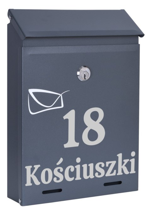 Skrzynka pocztowa na listy Odvin antracyt z napisami Skrzynka pocztowa na listy Odvin antracyt z napisami