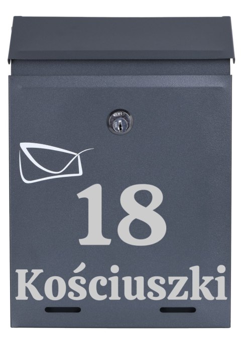 Skrzynka pocztowa na listy Odvin antracyt z napisami Skrzynka pocztowa na listy Odvin antracyt z napisami