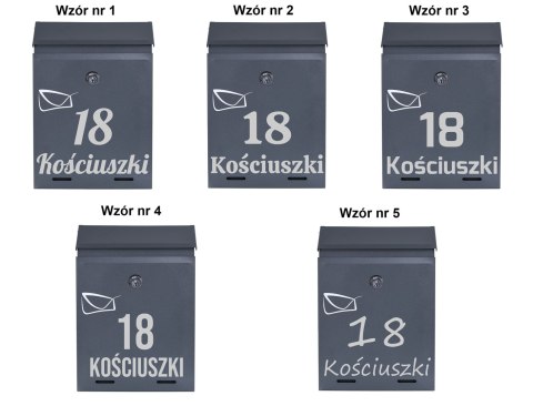 Skrzynka pocztowa na listy Odvin antracyt z napisami Skrzynka pocztowa na listy Odvin antracyt z napisami