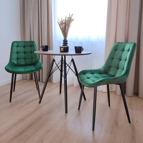 Krzesło welurowe NORMAN Velvet ciemnozielone Krzesło welurowe NORMAN Velvet ciemnozielone