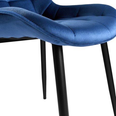 Krzesło welurowe NORMAN Velvet granatowe Krzesło welurowe NORMAN Velvet granatowe