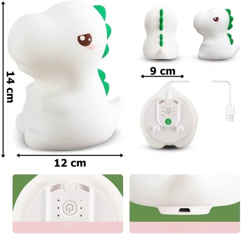 Silikonowa lampka nocna Dinozaur led rgb Silikonowa lampka nocna Dinozaur led rgb