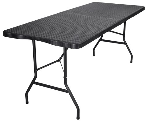 Stół cateringowy RATTAN składany w walizkę - 180 cm czarny Stół cateringowy RATTAN składany w walizkę - 180 cm czarny
