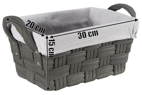 Koszyk pleciony grafitowy LILO 30x20x15 cm Koszyk pleciony grafitowy LILO 30x20x15 cm