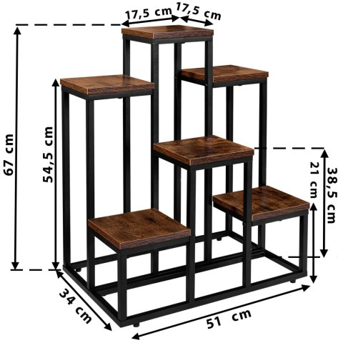 Kwietnik stojący loft BELGAR RUSTIC stojak na kwiaty Kwietnik stojący loft BELGAR RUSTIC stojak na kwiaty