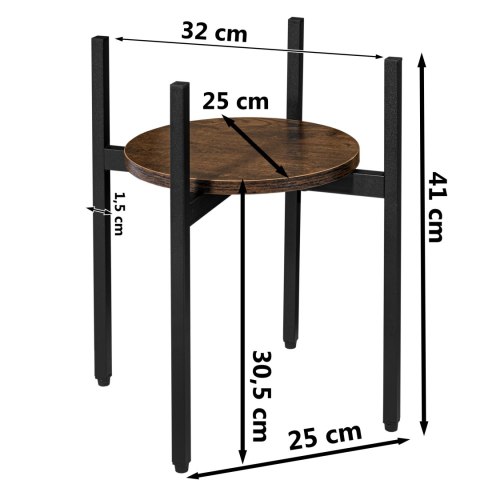 Kwietnik stojący loftowy Torre Rustic 40 cm czarny Kwietnik stojący loftowy Torre Rustic 40 cm czarny