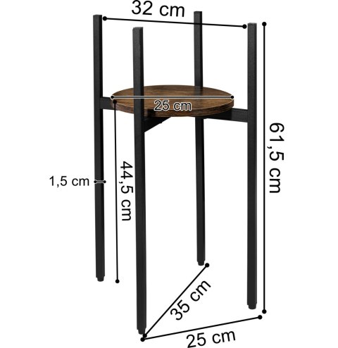 Kwietnik stojący loftowy Torre Rustic 60 cm czarny Kwietnik stojący loftowy Torre Rustic 60 cm czarny