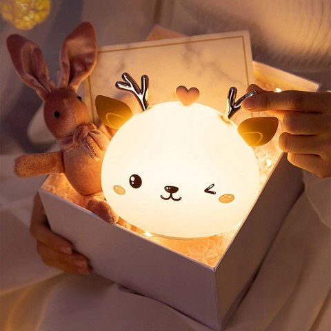 Silikonowa lampka nocna Jelonek led rgb Silikonowa lampka nocna Jelonek led rgb
