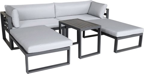 Zestaw mebli ogrodowych SANTO szary aluminium Zestaw mebli ogrodowych SANTO szary aluminium