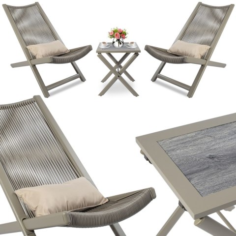 Zestaw mebli tarasowych CHILL SAND leżaki i stolik Zestaw mebli tarasowych CHILL SAND leżaki i stolik