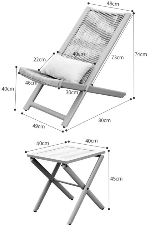 Zestaw mebli tarasowych CHILL SAND leżaki i stolik Zestaw mebli tarasowych CHILL SAND leżaki i stolik