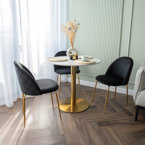 Krzesło welurowe Fargo Gold Velvet czarne Krzesło welurowe Fargo Gold Velvet czarne