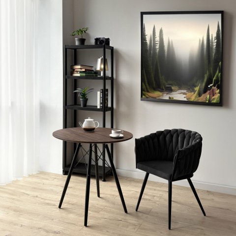 Krzesło welurowe plecione ASTON VELVET czarne Krzesło welurowe plecione ASTON VELVET czarne