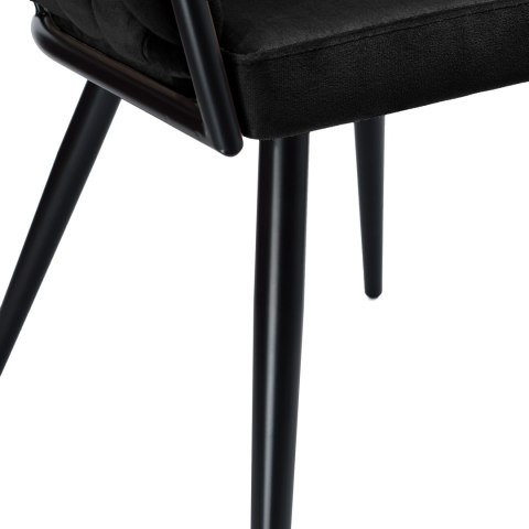 Krzesło welurowe plecione ASTON VELVET czarne Krzesło welurowe plecione ASTON VELVET czarne