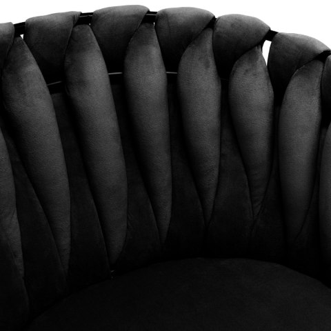 Krzesło welurowe plecione ASTON VELVET czarne Krzesło welurowe plecione ASTON VELVET czarne