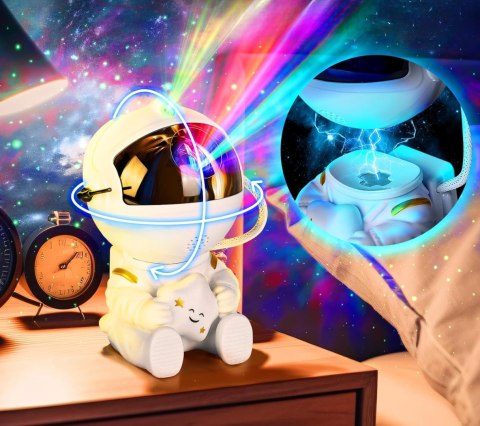 Lampa nocna projektor UNIVERSE astronauta biały Lampa nocna projektor UNIVERSE astronauta biały