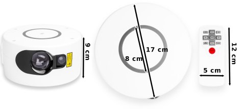 Lampa nocna projektor gwiazd SPIRAL biały Lampa nocna projektor gwiazd SPIRAL biały