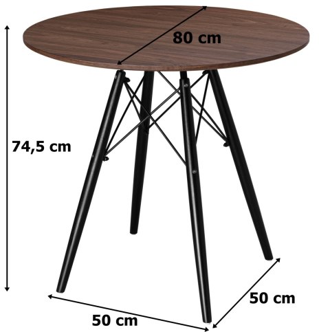 Stolik okrągły PARIS BLACK DTW 80 cm jesion Stolik okrągły PARIS BLACK DTW 80 cm jesion