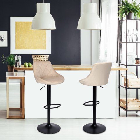 Hoker barowy Cydro black beżowy Velvet Hoker barowy Cydro black beżowy Velvet