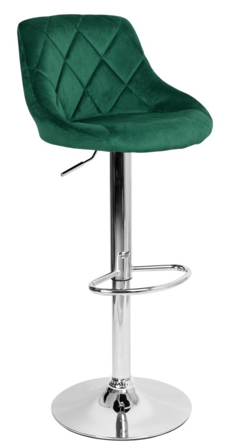 Hoker barowy Cydro chromowane zielone Velvet Hoker barowy Cydro chromowane zielone Velvet