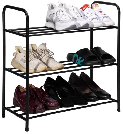 Metalowa półka na buty TIKI czarna 3 poziomy Metalowa półka na buty TIKI czarna 3 poziomy