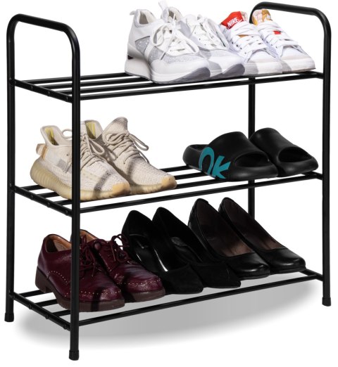 Metalowa półka na buty TIKI czarna 3 poziomy Metalowa półka na buty TIKI czarna 3 poziomy