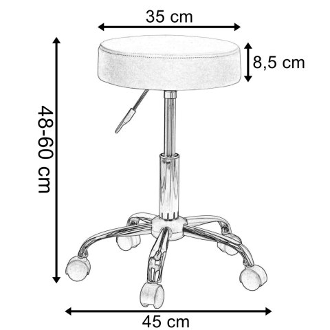 Taboret fryzjerski kosmetyczny TULSA czarny Taboret fryzjerski kosmetyczny TULSA czarny
