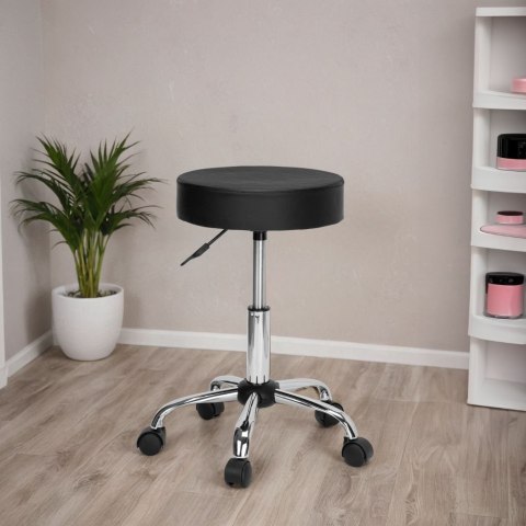 Taboret fryzjerski kosmetyczny TULSA czarny Taboret fryzjerski kosmetyczny TULSA czarny