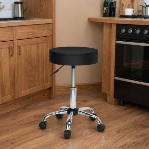 Taboret fryzjerski kosmetyczny TULSA czarny Taboret fryzjerski kosmetyczny TULSA czarny
