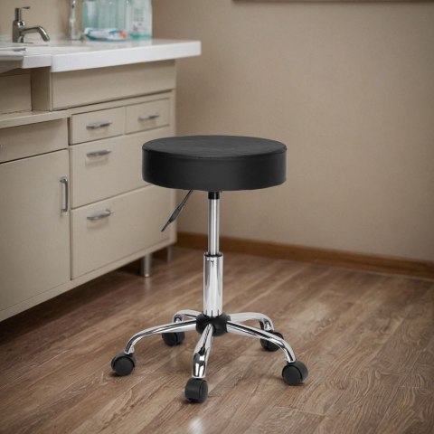 Taboret fryzjerski kosmetyczny TULSA czarny Taboret fryzjerski kosmetyczny TULSA czarny
