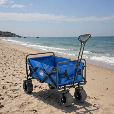 Wózek ogrodowy plażowy składany KORAL niebieski Wózek ogrodowy plażowy składany KORAL niebieski