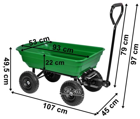 Wózek transportowy wywrotka GARTEN zielony Wózek transportowy wywrotka GARTEN zielony