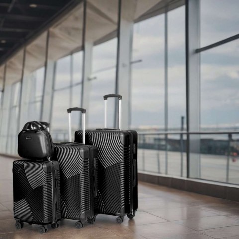 Zestaw walizek podróżnych AZORES CZARNY 4w1 Zestaw walizek podróżnych AZORES CZARNY 4w1