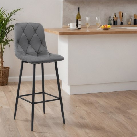 Hoker barowy KINGSTON grafitowy Velvet Hoker barowy KINGSTON grafitowy Velvet