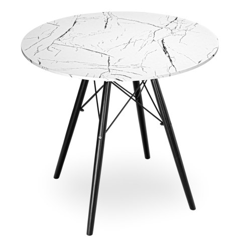 Stolik okrągły PARIS BLACK DTW 80 cm marmur biały Stolik okrągły PARIS BLACK DTW 80 cm marmur biały