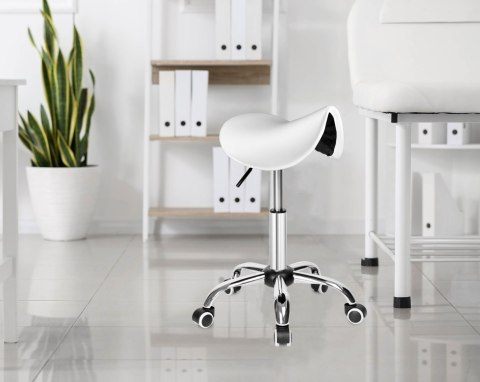 Taboret fryzjerski kosmetyczny Stratum biały Taboret fryzjerski kosmetyczny Stratum biały