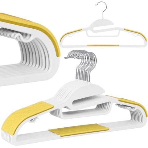 Wieszak Flexi komplet 10 sztuk biało-żółty Wieszak Flexi komplet 10 sztuk biało-żółty