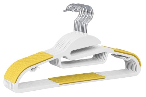 Wieszak Flexi komplet 10 sztuk biało-żółty Wieszak Flexi komplet 10 sztuk biało-żółty