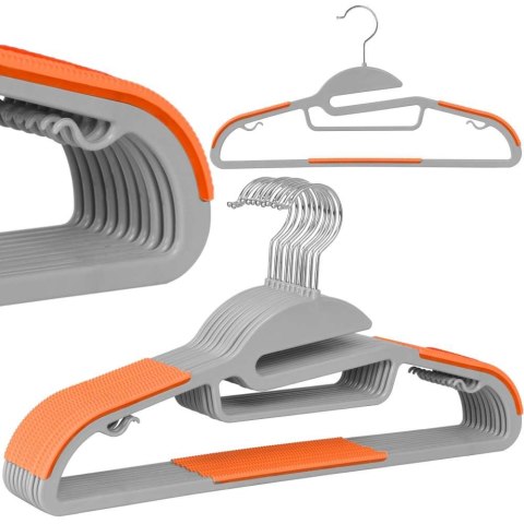 Wieszak Flexi komplet 10 sztuk szaro-pomarańczowy Wieszak Flexi komplet 10 sztuk szaro-pomarańczowy