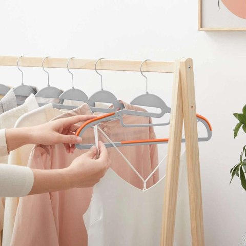 Wieszak Flexi komplet 10 sztuk szaro-pomarańczowy Wieszak Flexi komplet 10 sztuk szaro-pomarańczowy