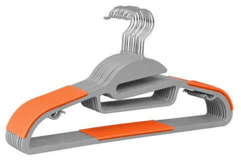 Wieszak Flexi komplet 10 sztuk szaro-pomarańczowy Wieszak Flexi komplet 10 sztuk szaro-pomarańczowy
