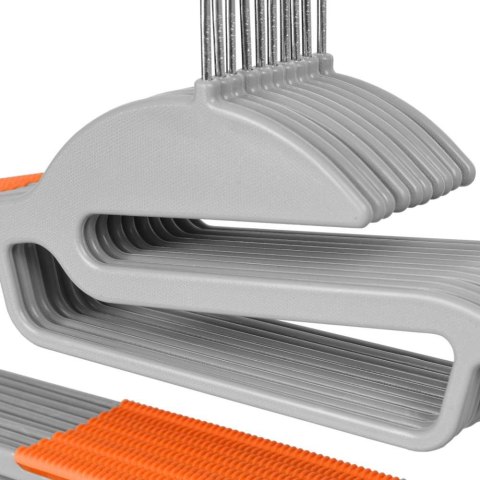Wieszak Flexi komplet 10 sztuk szaro-pomarańczowy Wieszak Flexi komplet 10 sztuk szaro-pomarańczowy