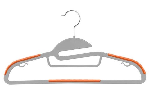 Wieszak Flexi komplet 10 sztuk szaro-pomarańczowy Wieszak Flexi komplet 10 sztuk szaro-pomarańczowy