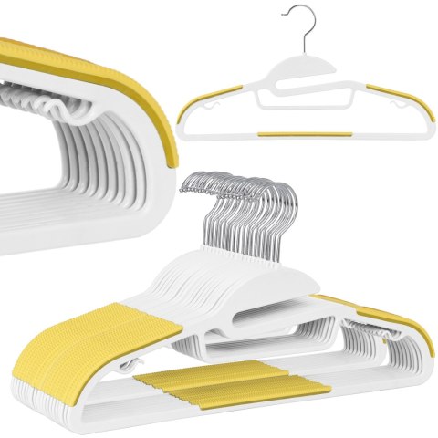 Wieszak Flexi komplet 20 sztuk biało-żółty Wieszak Flexi komplet 20 sztuk biało-żółty