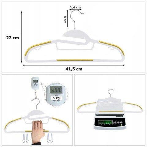 Wieszak Flexi komplet 20 sztuk biało-żółty Wieszak Flexi komplet 20 sztuk biało-żółty